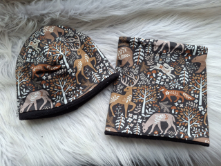 Čepice s nákrčníkem Fleece 46-48 cm
